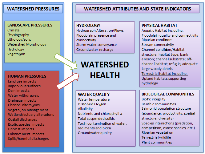 Figure 2: Framework for Watershed Health(adapted from Portland 2005)