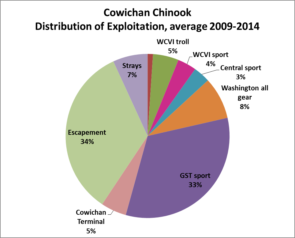 Figure 10: Distribution of Exploitation on Cowichan Chinook.